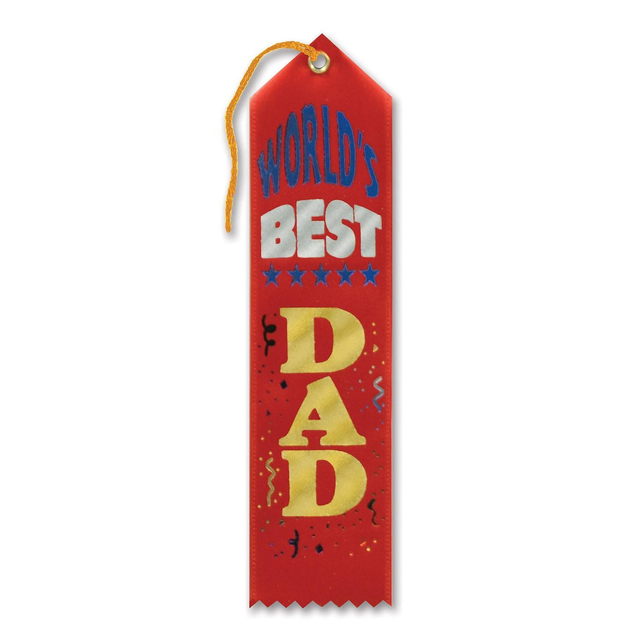 Father's Day World's Best Dad Award Ribbon - red - Bulk 6 Pack