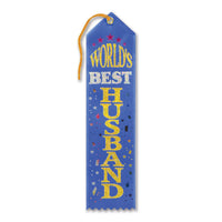 World's Best Husband Award Ribbon - Bulk 6 Pack