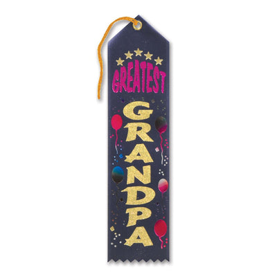 Greatest Grandpa Award Ribbon - navy - Bulk 6 Pack