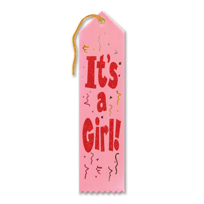 It's A Girl! Award Ribbon - Bulk 6 Pack