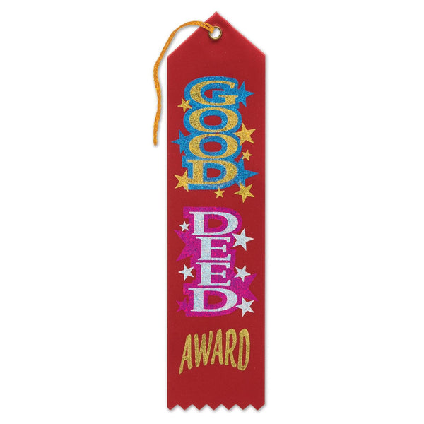 Beistle Good Eater Award Ribbon - Yellow Satin Prize Ribbon For Kids Who Clean Their Plate