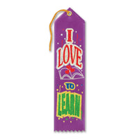 I Love To Learn Award Ribbon - Bulk 6 Pack