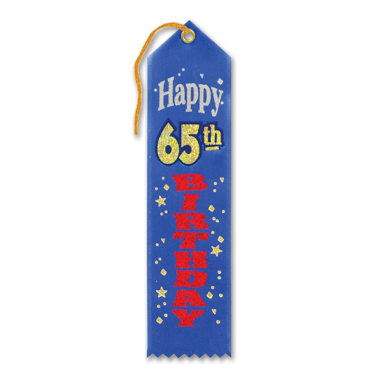 Happy 65th Birthday Award Ribbon - Bulk 6 Pack