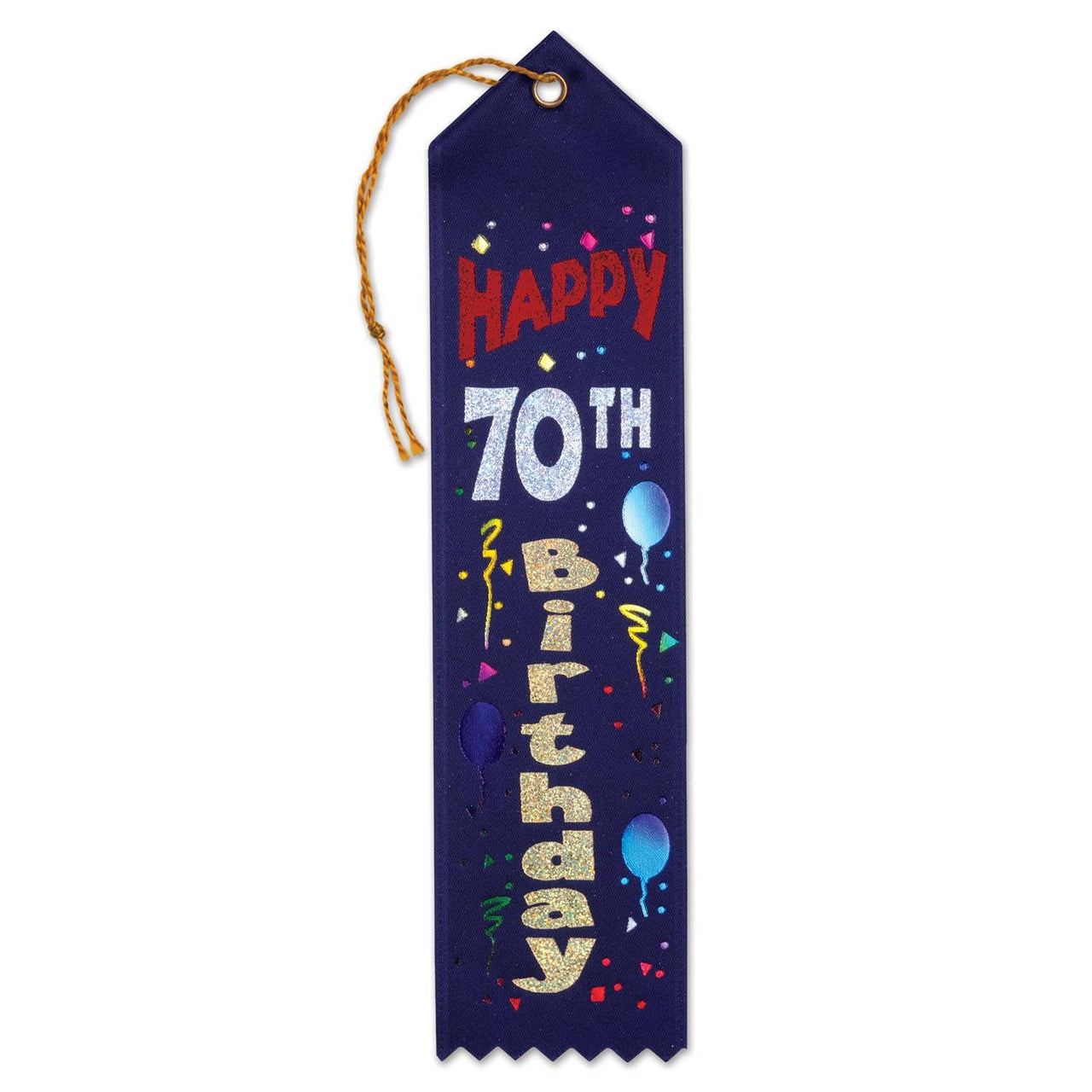 Happy 70th Birthday Award Ribbon - Bulk 6 Pack