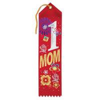 #1 Mom Mother's Day Award Ribbon - Bulk 6 Pack