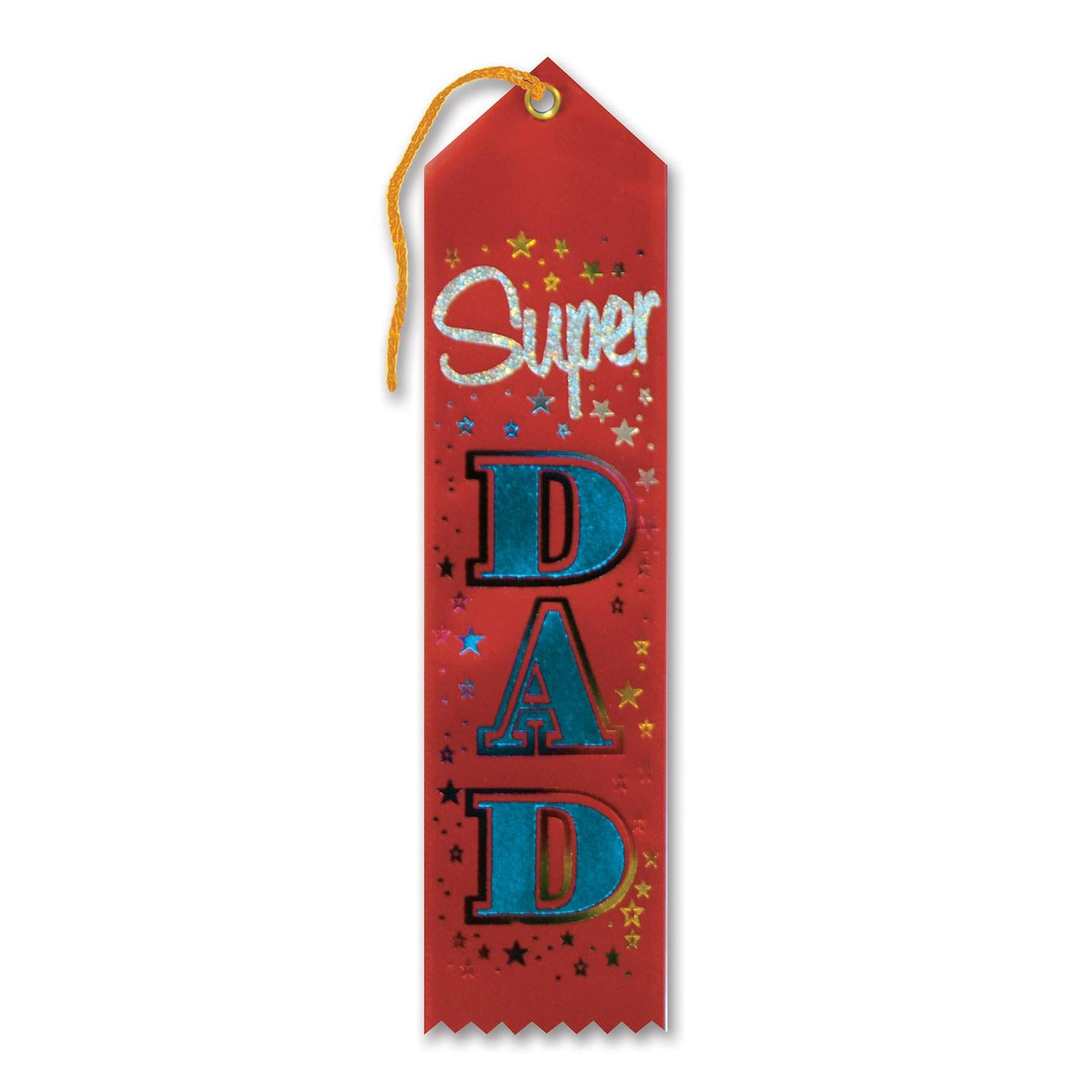 Father's Day Super Dad Award Ribbon - red - Bulk 6 Pack