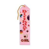 Birthday Girl Award Ribbon- Light Pink - Bulk 6 Pack