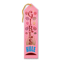 Girls Rule Award Ribbon - Bulk 6 Pack