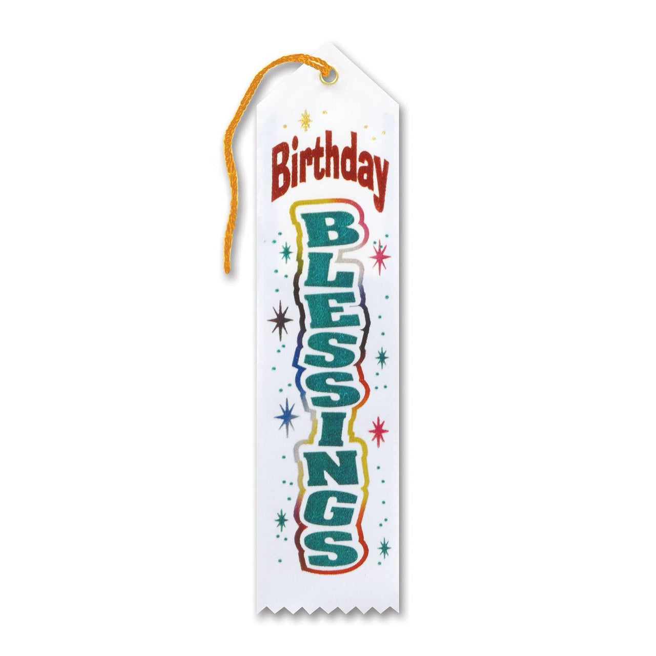 White Birthday Blessings Ribbon - Bulk 6 Pack
