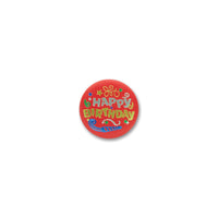 Happy Birthday Satin Button - Bulk 6 Pack