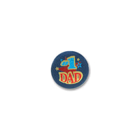 Father's Day #1 Dad Satin Button - Bulk 6 Pack