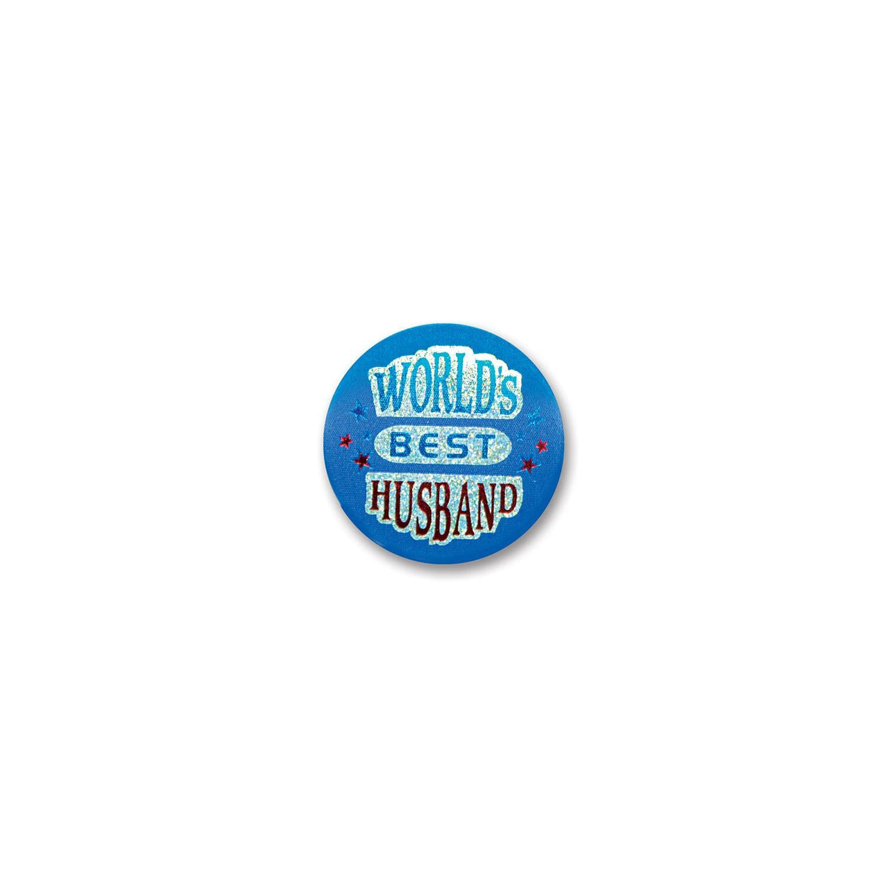 World's Best Husband Satin Button - Bulk 6 Pack