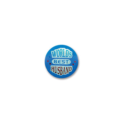 World's Best Husband Satin Button - Bulk 6 Pack