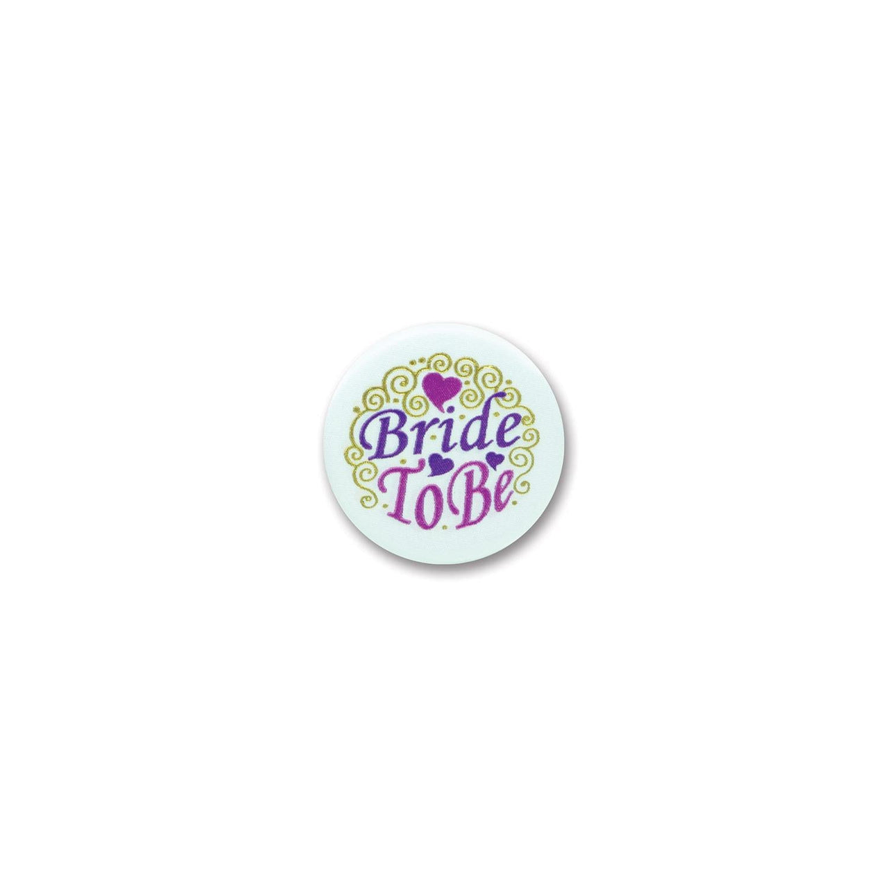 Bride To Be Satin Button with Design - Bulk 6 Pack