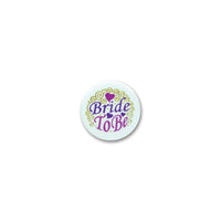 Bride To Be Satin Button with Design - Bulk 6 Pack