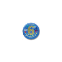 My 6th Birthday Satin Button - Bulk 6 Pack