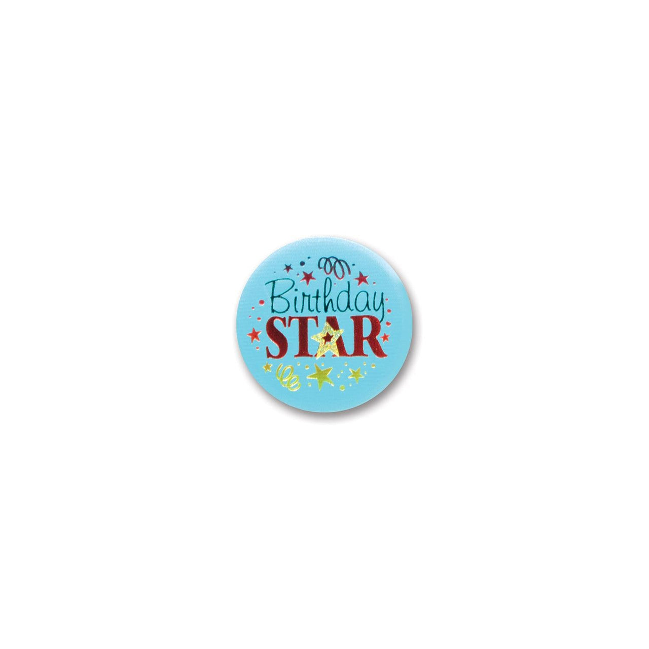 Birthday Star Satin Button - Bulk 6 Pack