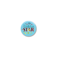 Birthday Star Satin Button - Bulk 6 Pack
