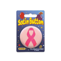 Pink Ribbon Satin Button - Bulk 6 Pack