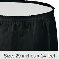 6/Case Bulk Black Velvet Plastic Tableskirt 29 inch x 14 ft