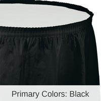 6/Case Bulk Black Velvet Plastic Tableskirt 29 inch x 14 ft