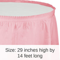 6/Case Bulk Classic Pink Plastic Tableskirt 29 inch x 14 ft