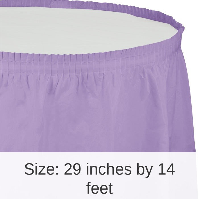 6/Case Bulk Luscious Lavender Plastic Tableskirt 29 inch x 14 ft