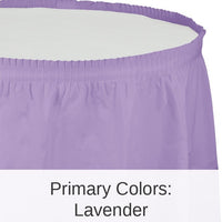 6/Case Bulk Luscious Lavender Plastic Tableskirt 29 inch x 14 ft