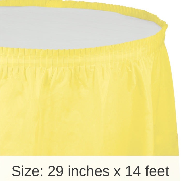 6/Case Bulk Mimosa Plastic Tableskirt 29 inch x 14 ft