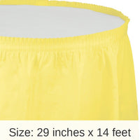 6/Case Bulk Mimosa Plastic Tableskirt 29 inch x 14 ft