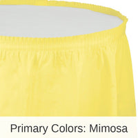 6/Case Bulk Mimosa Plastic Tableskirt 29 inch x 14 ft