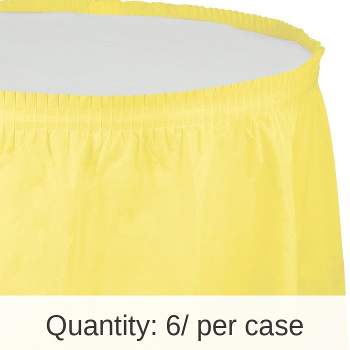 6/Case Bulk Mimosa Plastic Tableskirt 29 inch x 14 ft
