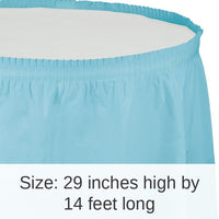 6/Case Bulk Pastel Blue Plastic Tableskirt 29 inch x 14 ft