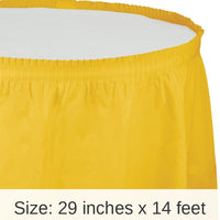 6/Case Bulk School Bus Yellow Plastic Tableskirt 29 inch x 14 ft