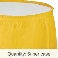 6/Case Bulk School Bus Yellow Plastic Tableskirt 29 inch x 14 ft