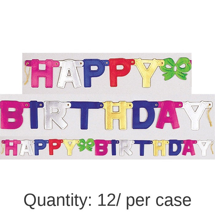 12/Case Bulk Happy Birthday Party Banners