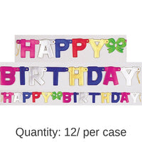 12/Case Bulk Happy Birthday Party Banners