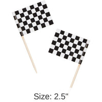 600/Case Bulk Black & White Check Flag Picks