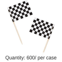 600/Case Bulk Black & White Check Flag Picks