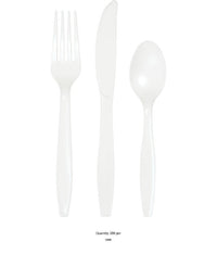 288/Case Bulk White Assorted Plastic Cutlery