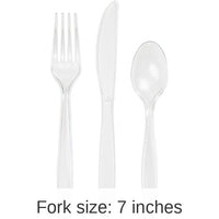 288/Case Bulk Clear Assorted Plastic Cutlery