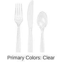288/Case Bulk Clear Assorted Plastic Cutlery