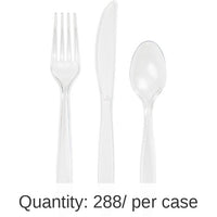288/Case Bulk Clear Assorted Plastic Cutlery