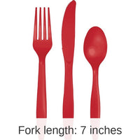 288/Case Bulk Classic Red Assorted Plastic Cutlery