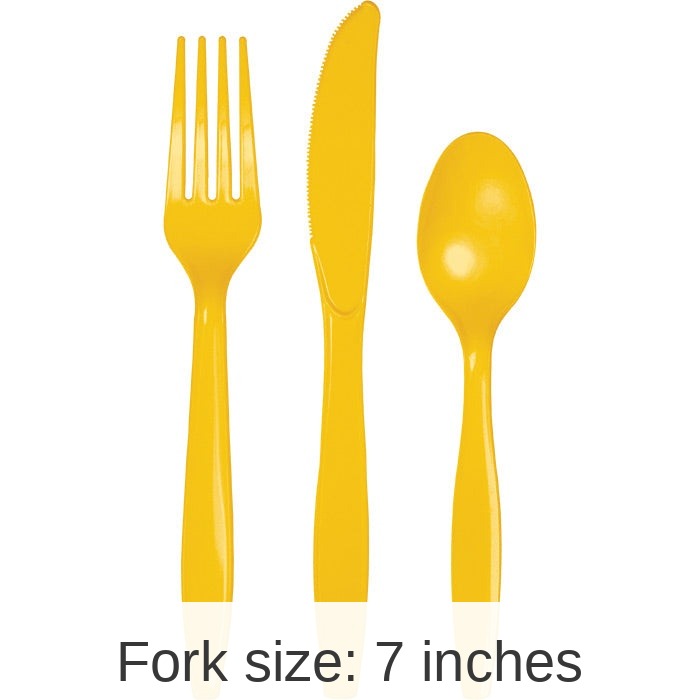 288/Case Bulk School Bus Yellow Assorted Plastic Cutlery