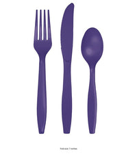 288/Case Bulk Purple Assorted Plastic Cutlery