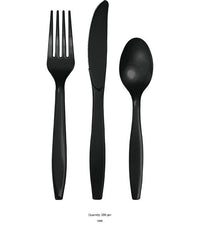 288/Case Bulk Black Velvet Assorted Plastic Cutlery