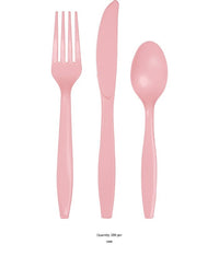 288/Case Bulk Classic Pink Assorted Plastic Cutlery