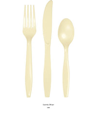 288/Case Bulk Ivory Assorted Plastic Cutlery