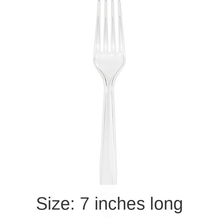 600/Case Bulk Clear Plastic Forks